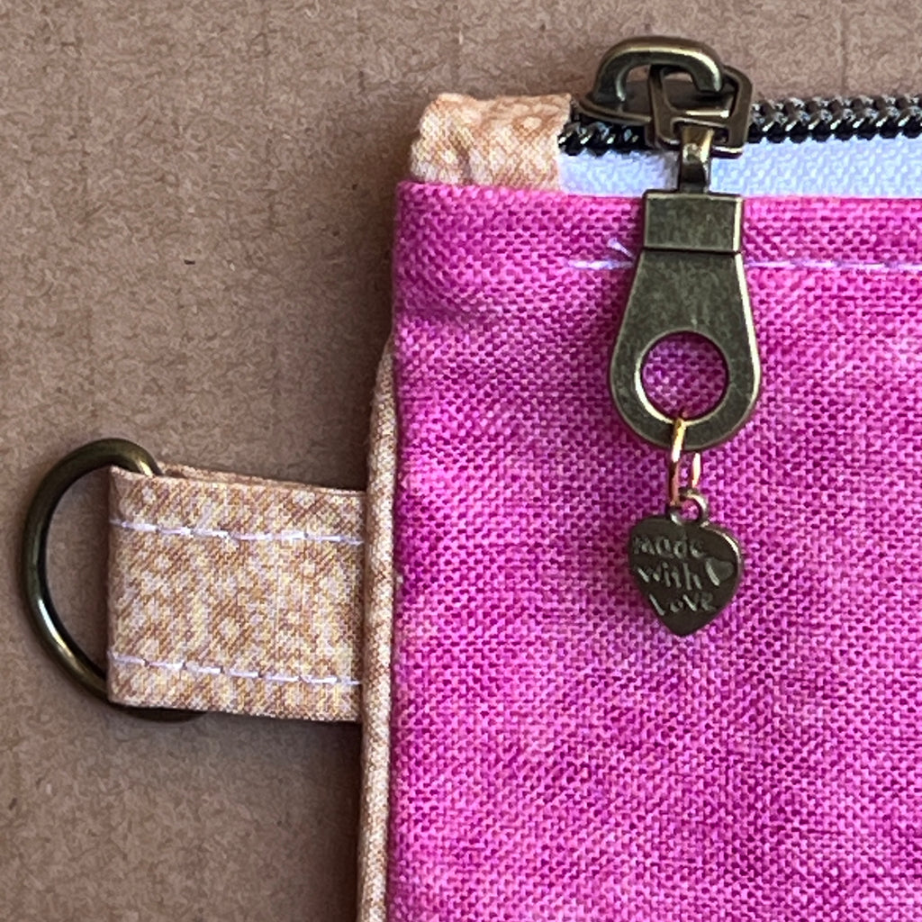 Slim Zipper Pouch Pink Trellis
