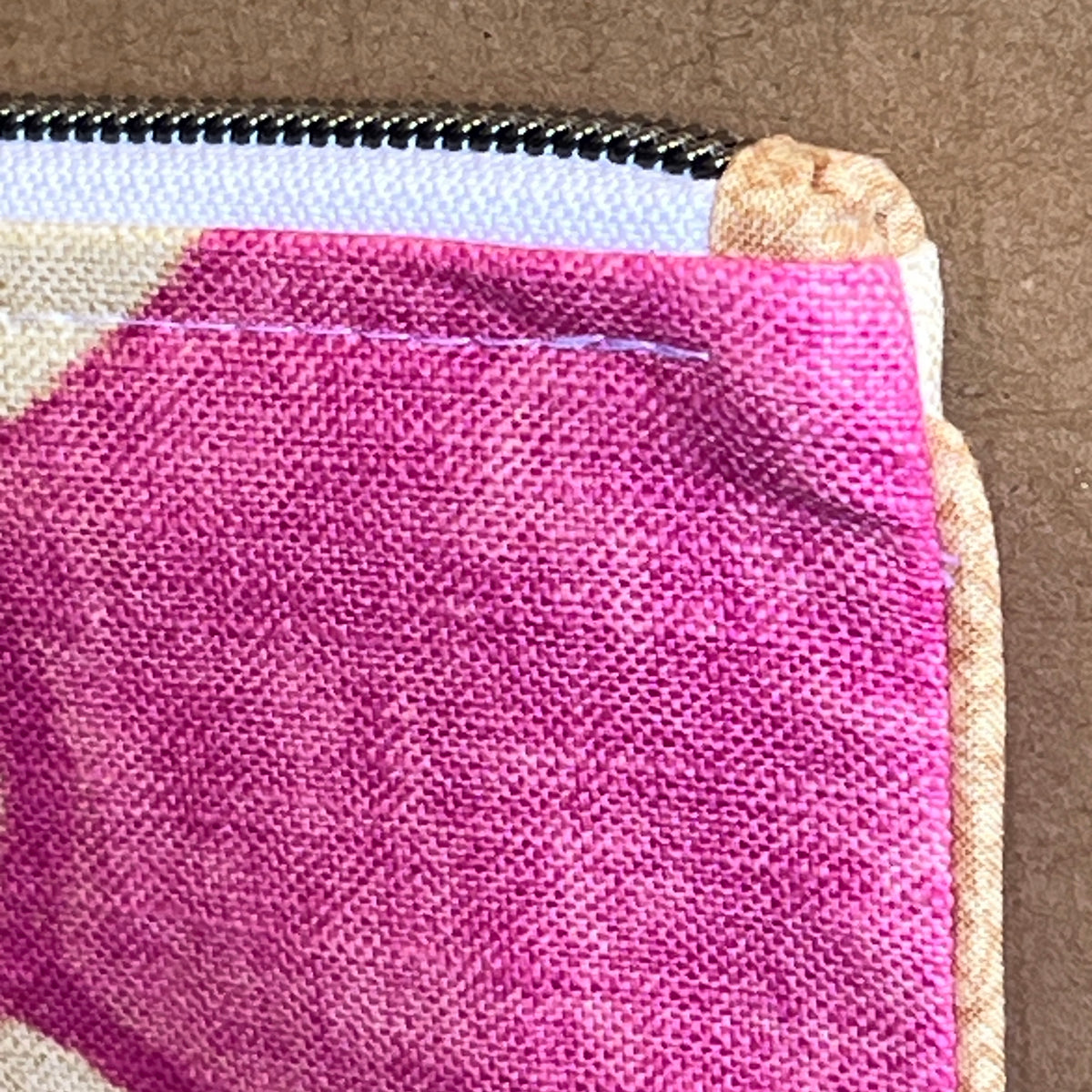 Slim Zipper Pouch Pink Trellis