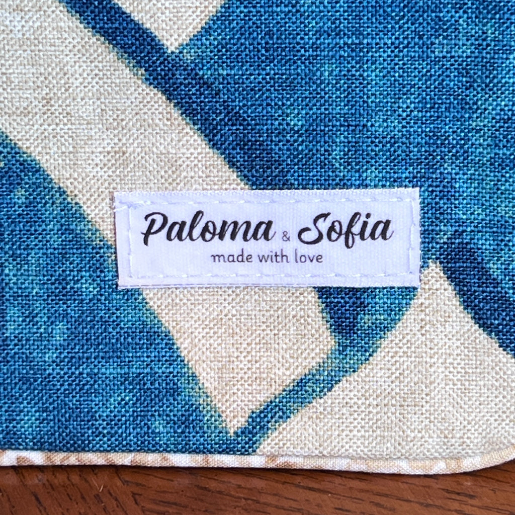 Slim Zipper Pouch Blue Trellis