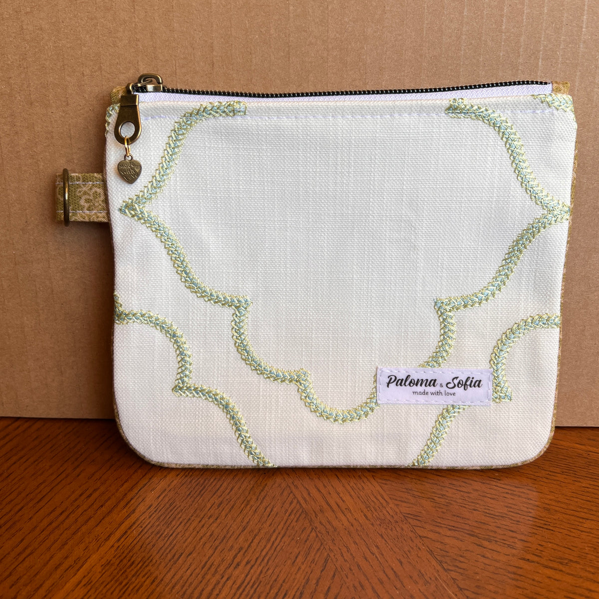 Slim Zipper Pouch Green Morocco