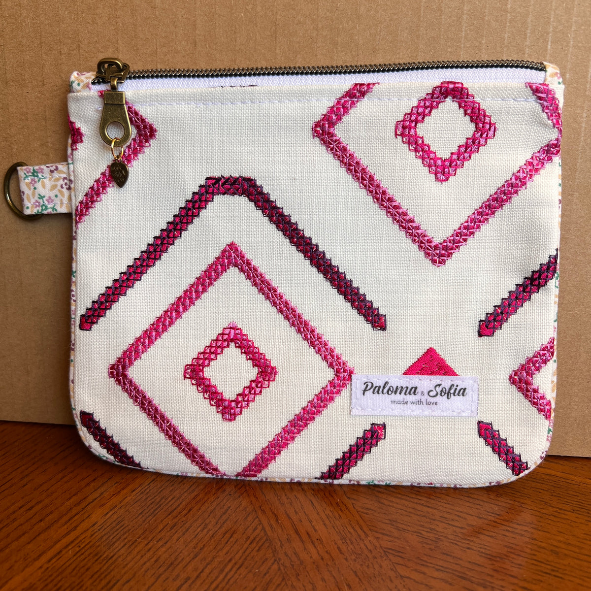 Slim Zipper Pouch Red Diamond