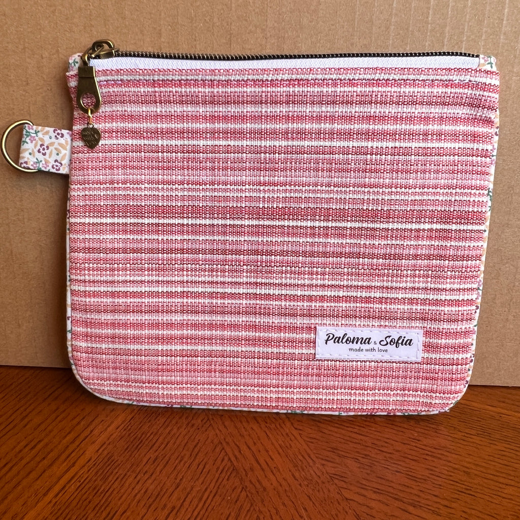 Slim Zipper Pouch Strawberry Stripes