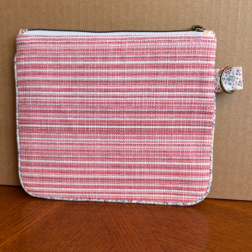 Slim Zipper Pouch Strawberry Stripes
