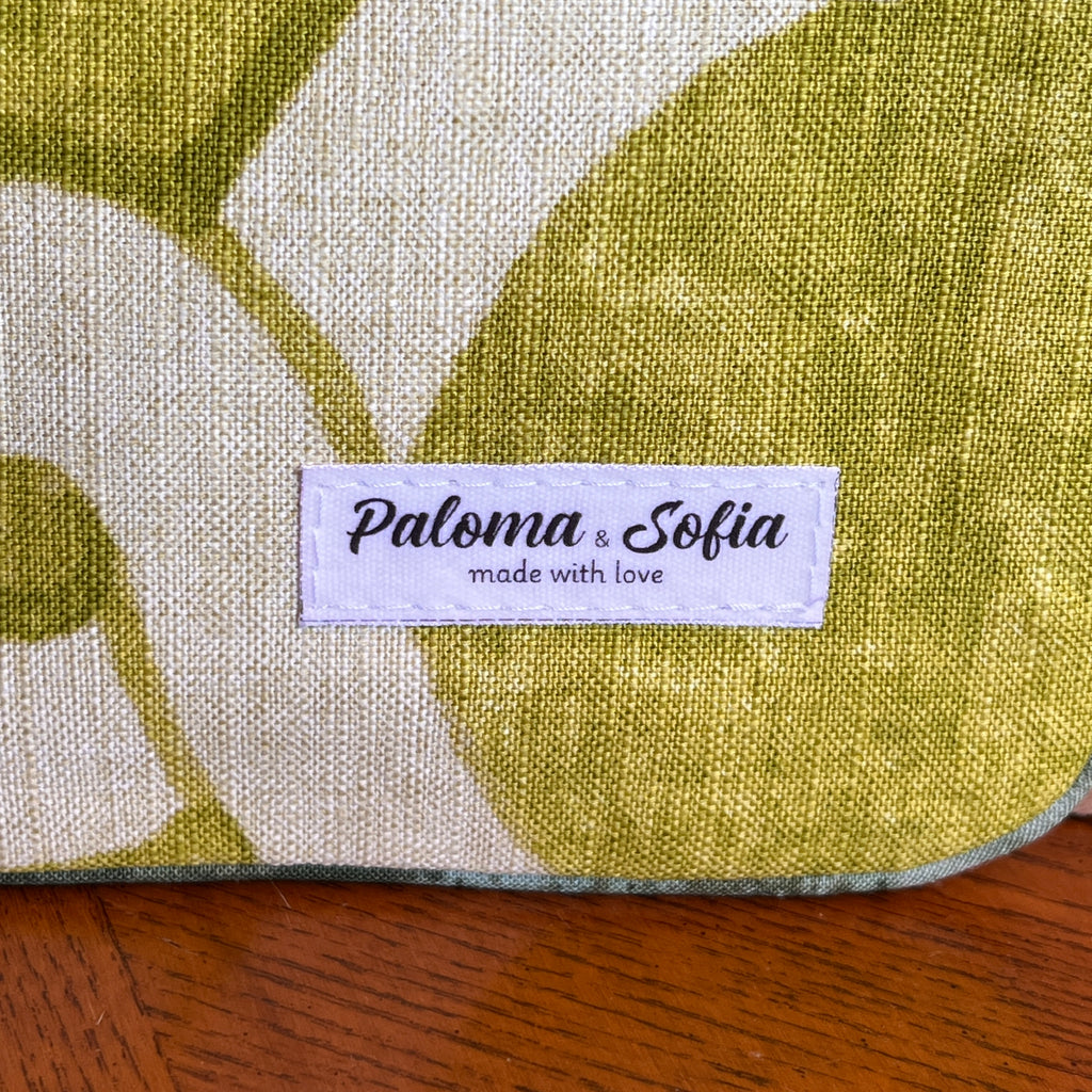 Slim zipper pouch Green Trellis