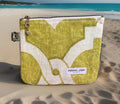 Slim zipper pouch Green Trellis