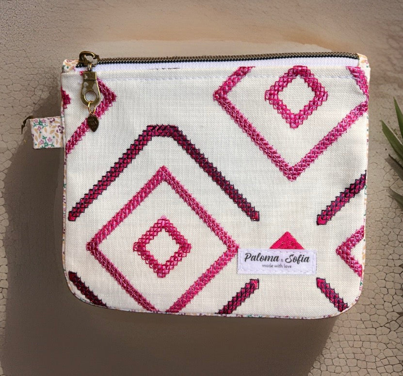 Slim Zipper Pouch Red Diamond